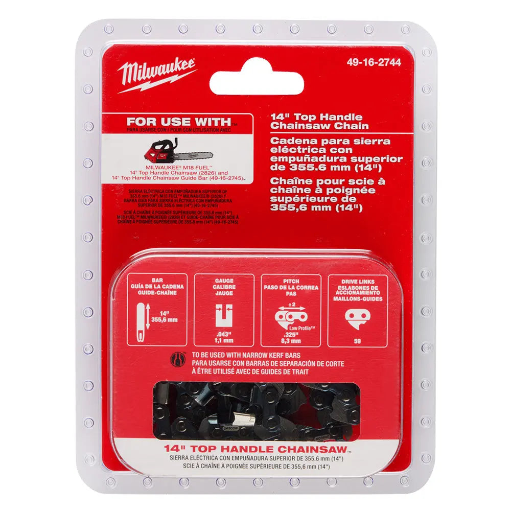 Milwaukee 14" Top Handle Chainsaw Chain - Wise Line Tools