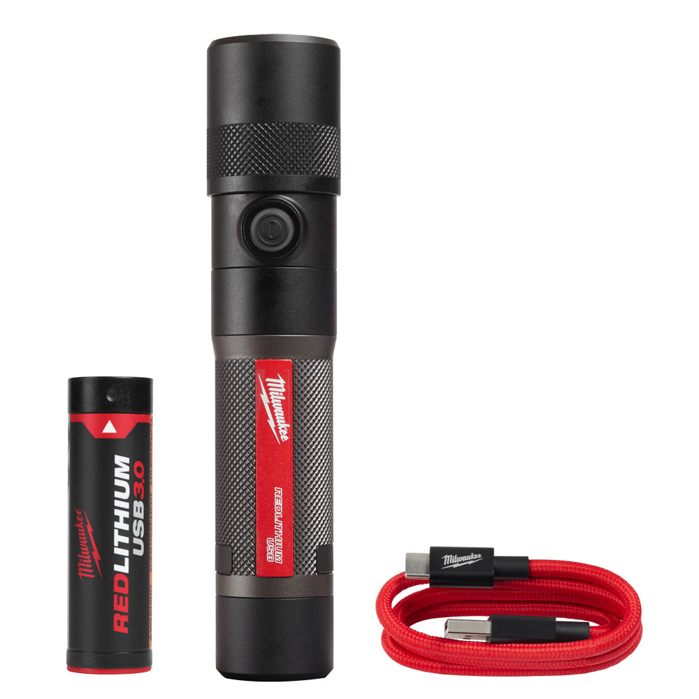 Milwaukee 2161-21 - REDLITHIUM™ USB 1100L Twist Focus Flashlight - Wise Line Tools