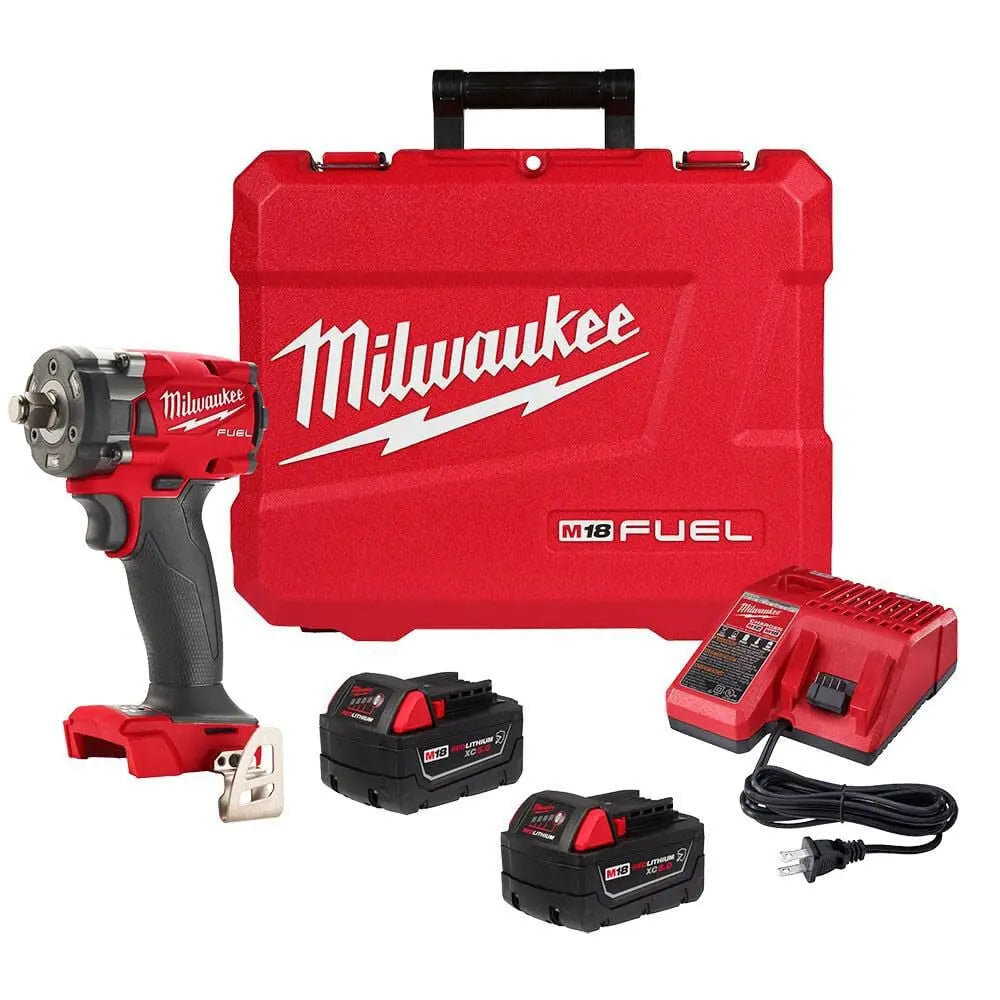Milwaukee 2855-22R - M18 FUEL™ 1/2" Compact Impact Wrench w/ Friction Ring Kit - Wise Line Tools