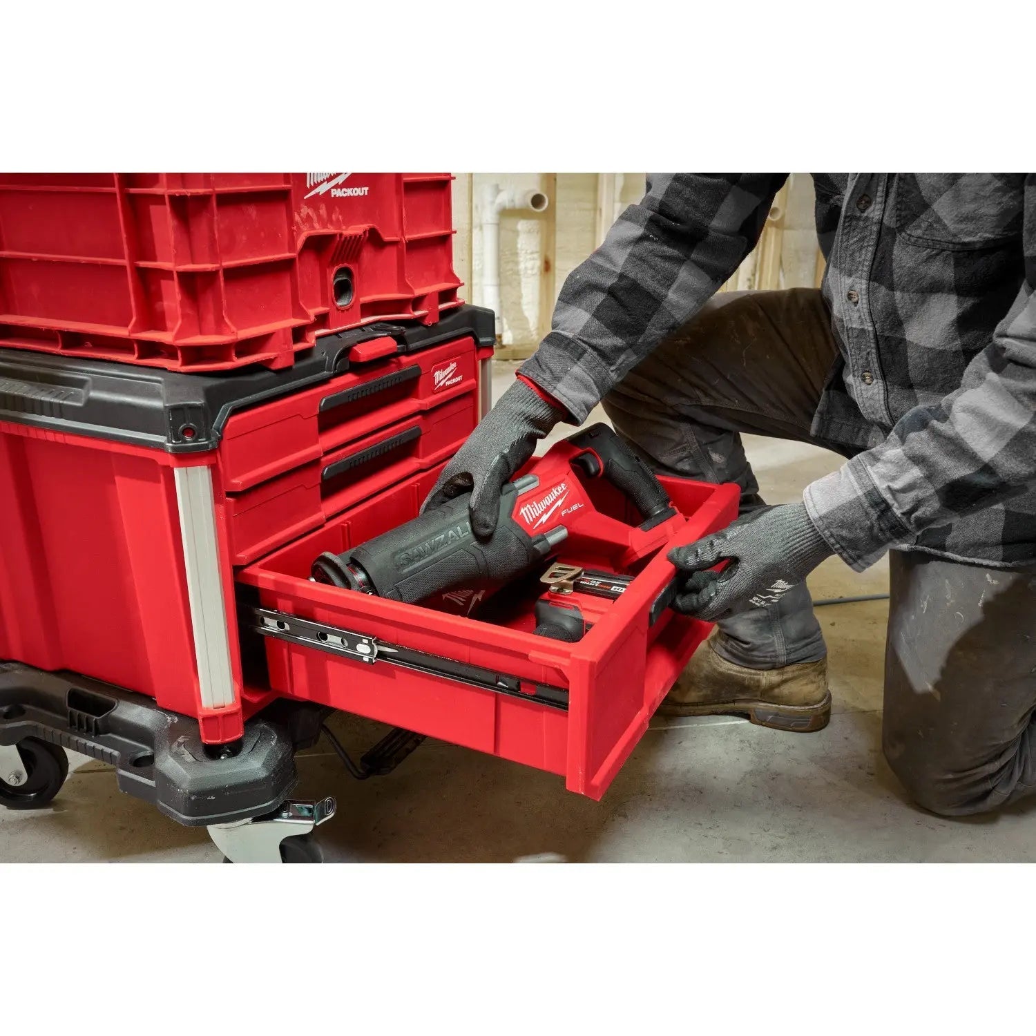 Milwaukee 48-22-8447 - PACKOUT™ Multi-Depth 3-Drawer Tool Box - Wise Line Tools