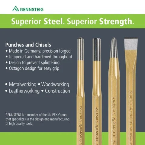 Knipex RENNSTEIG 9R400012 - 12 Pc Punch and Chisel Set