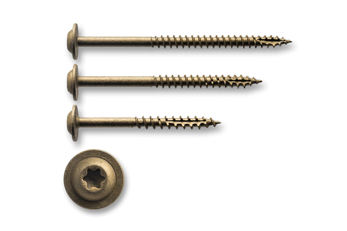 Big Timber 1CAB10212 - #10 x 2-1/2" Bronze T-25 Star Drive, Round Washer Head Cabinet Screws(73ct)1Lb