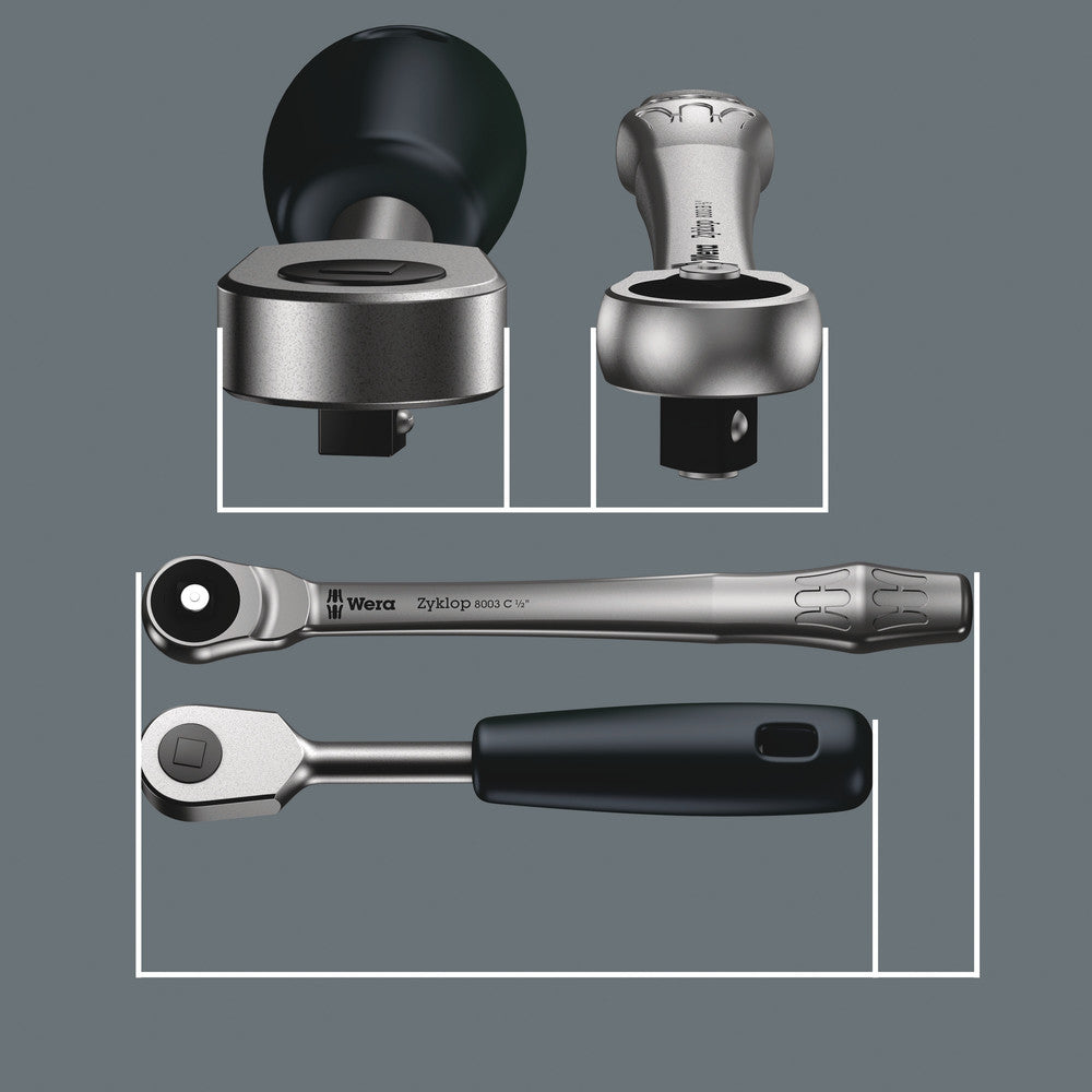 Wera 004033 Zyklop Ratchet 3/8" Drive w/ Push-Through Square - Wise Line Tools