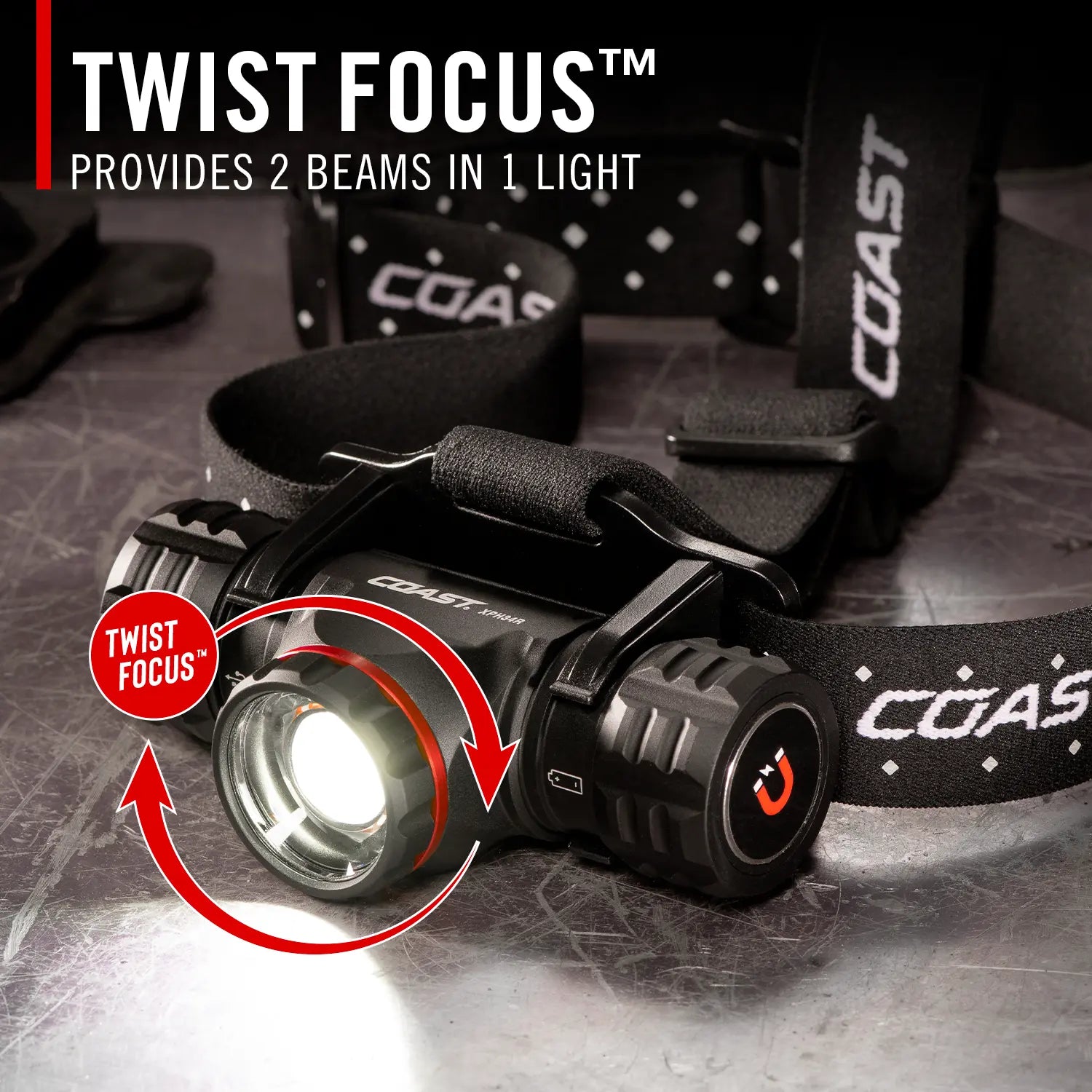 Coast XPH34R - Rechargeable Dual-Power Headlamp 2700 Lumen