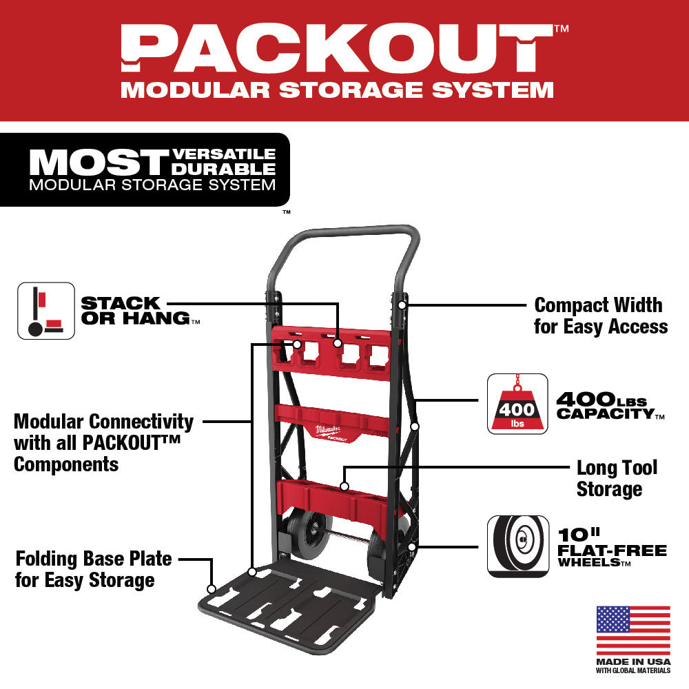 Milwaukee 48-22-8415 - PACKOUT™ 2-Wheel Cart - Wise Line Tools