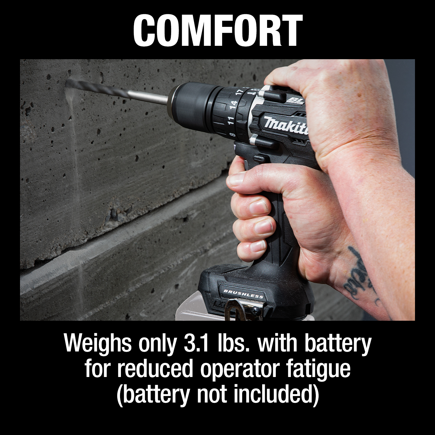 Makita XPH15ZB - 18V LXT® Lithium‑Ion Sub‑Compact Brushless Cordless 1/2" Hammer Driver‑Drill
