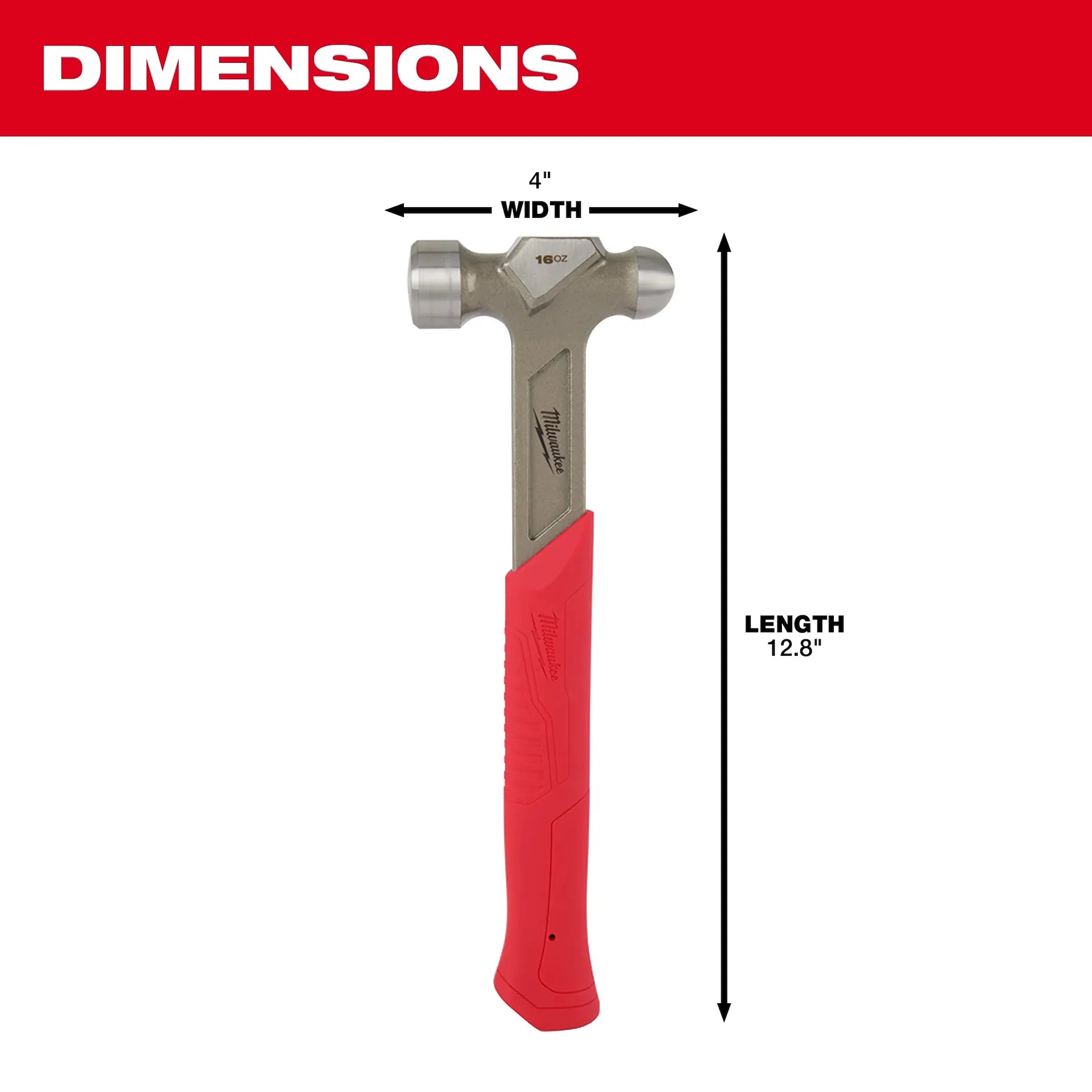 Milwaukee 48-22-9130 - 16oz Steel Ball Peen Hammer