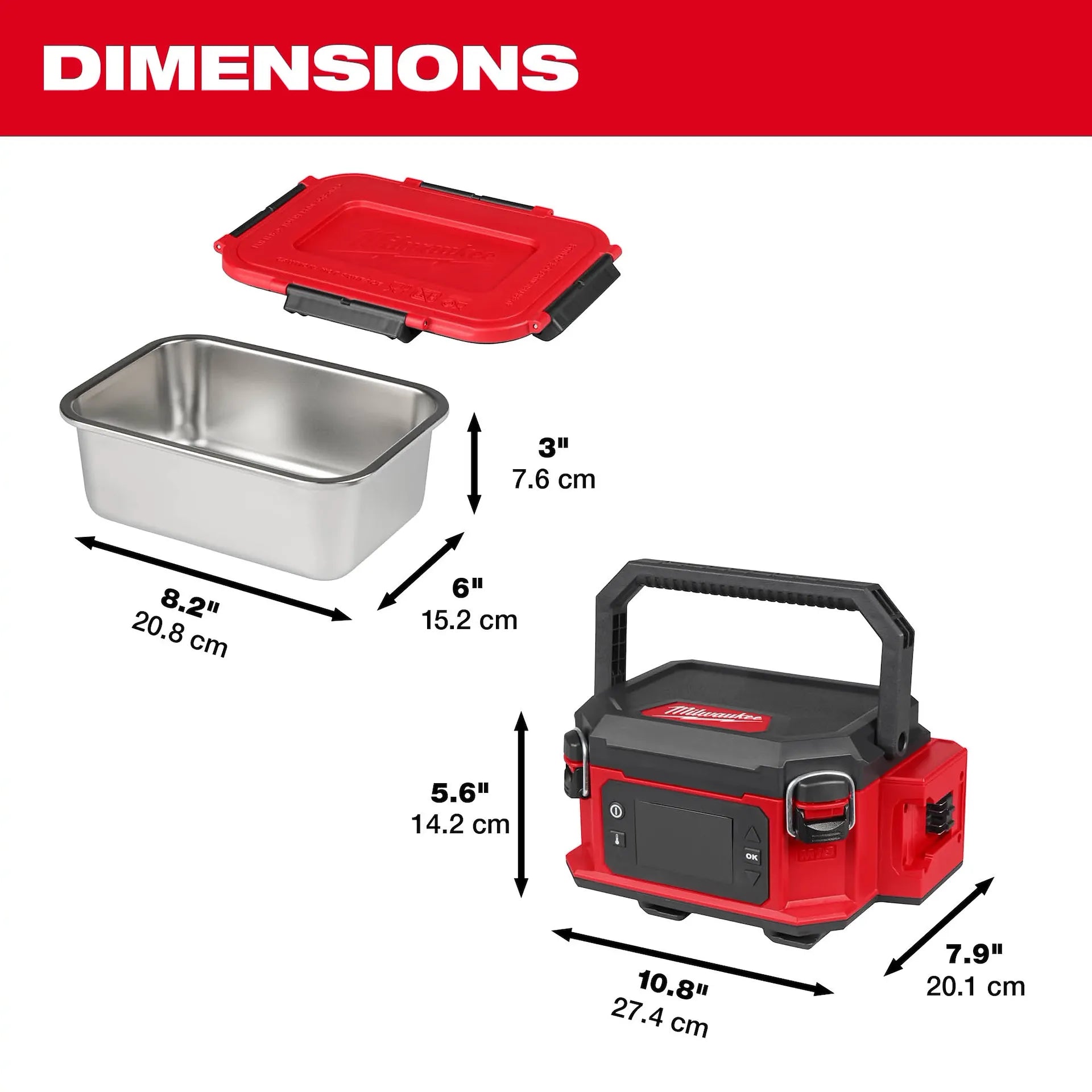 Milwaukee 0811-20 - M18™ PACKOUT Compatible Jobsite Lunch Warmer