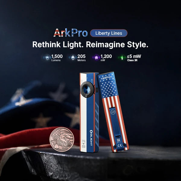 Olight ArkPro Liberty Lines | Limited Edition Flat EDC Flashlight