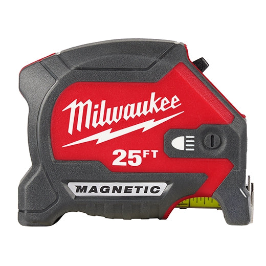 Milwaukee 48-22-0428 - 25ft Magnetic Tape Measure w/ Rechargeable 100L Light