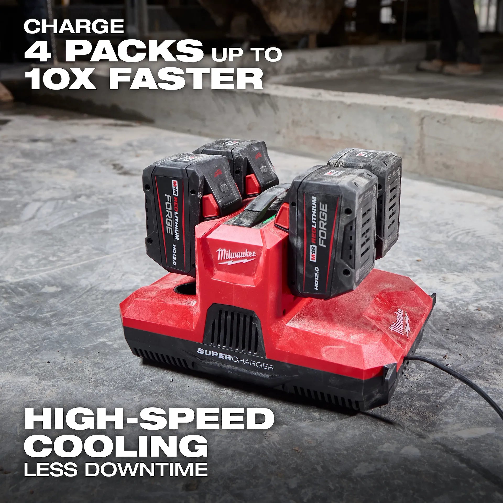 Milwaukee 48-59-1818 - M18™ & M12™ Four Bay Simultaneous Super Charger w/ PACKOUT™ Compatibility