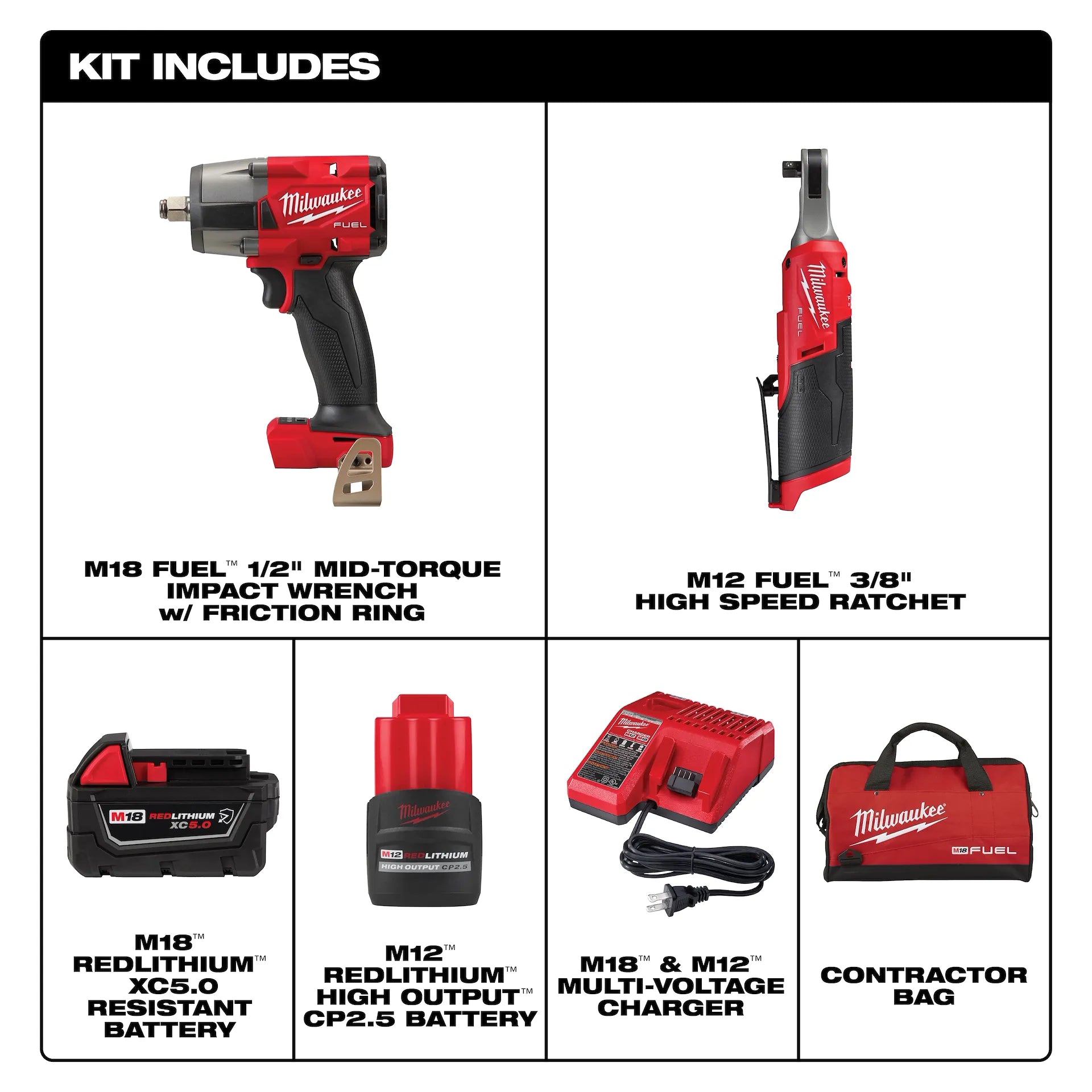 Milwaukee 3890-22 - M18 FUEL & M12 FUEL 2-Tool Combo Kit