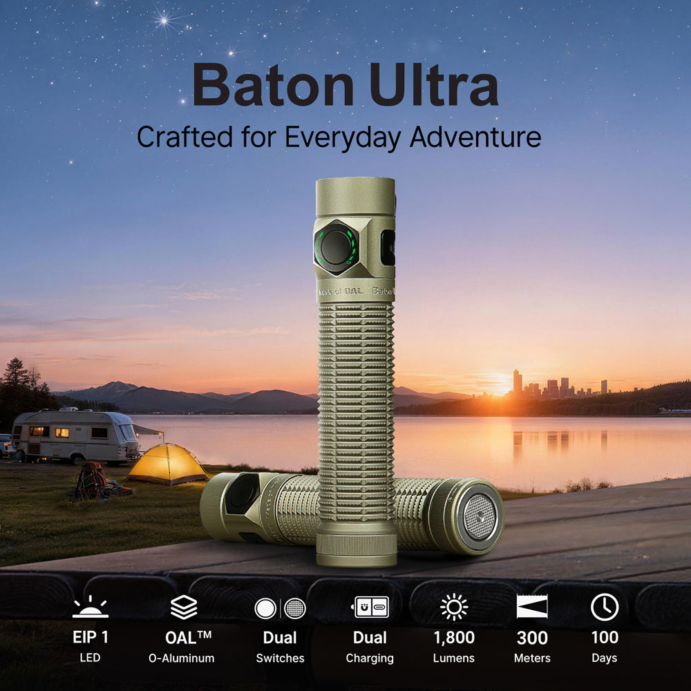 Olight Baton Ultra Dual Switch High Lumen Compact EDC Flashlight