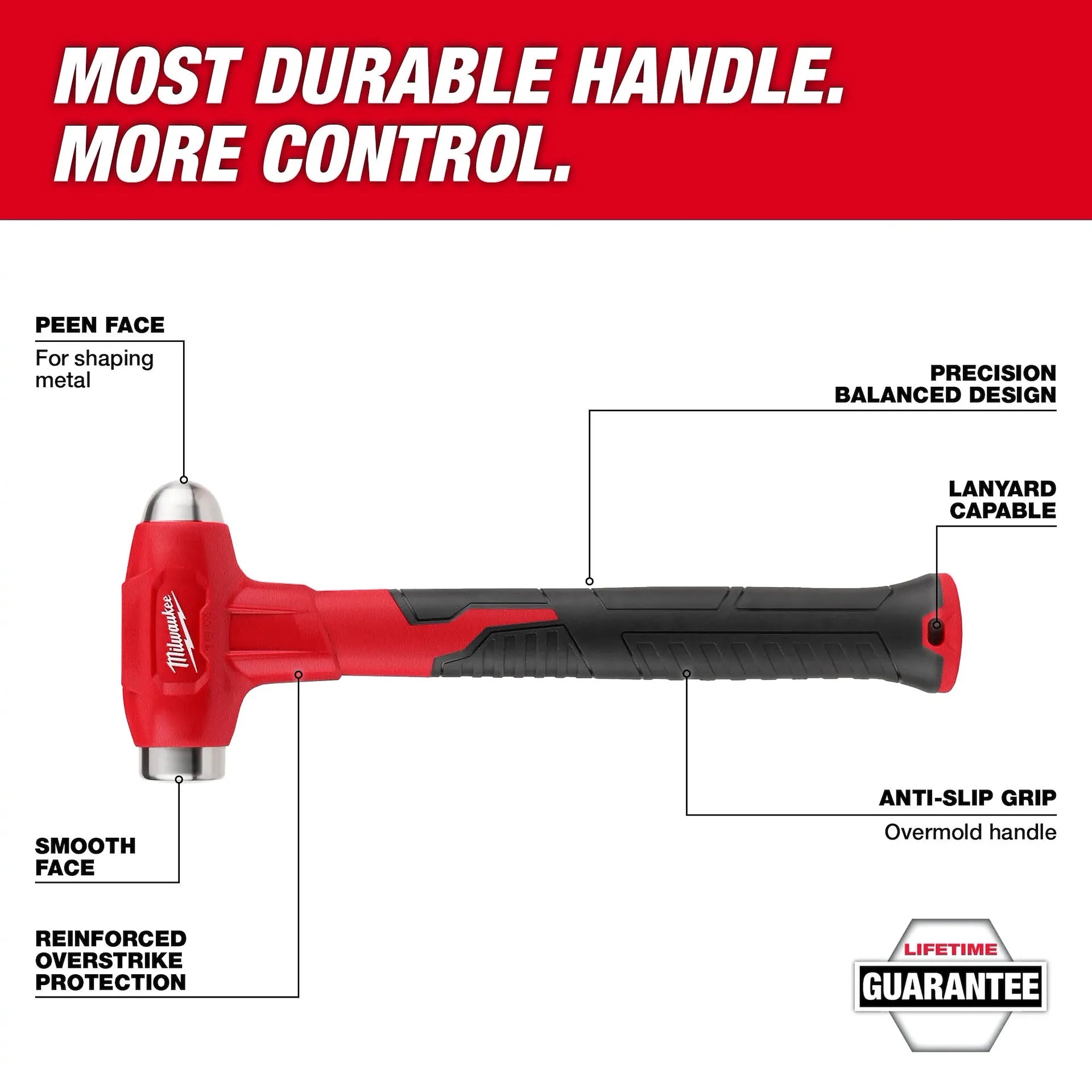 Milwaukee 48-22-9140 - 16oz Dead Blow Ball Peen Hammer