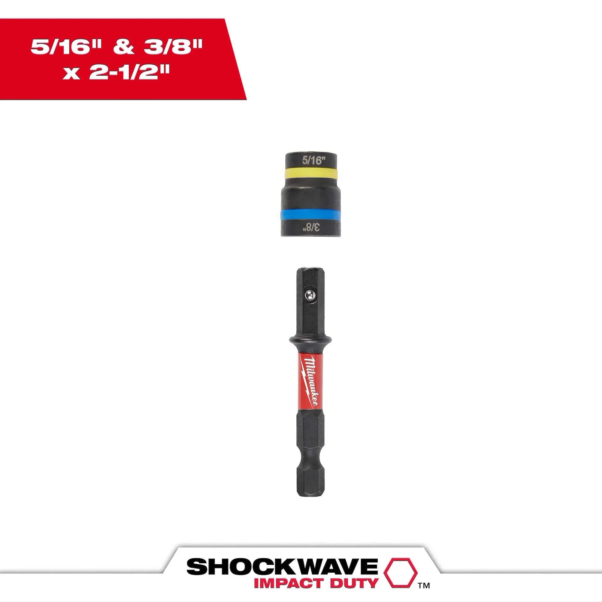 Milwaukee 49-66-4543 - 5/16" - 3/8" SHOCKWAVE Impact Duty™ QUIK-CLEAR™ 2-in-1 Magnetic Nut Driver