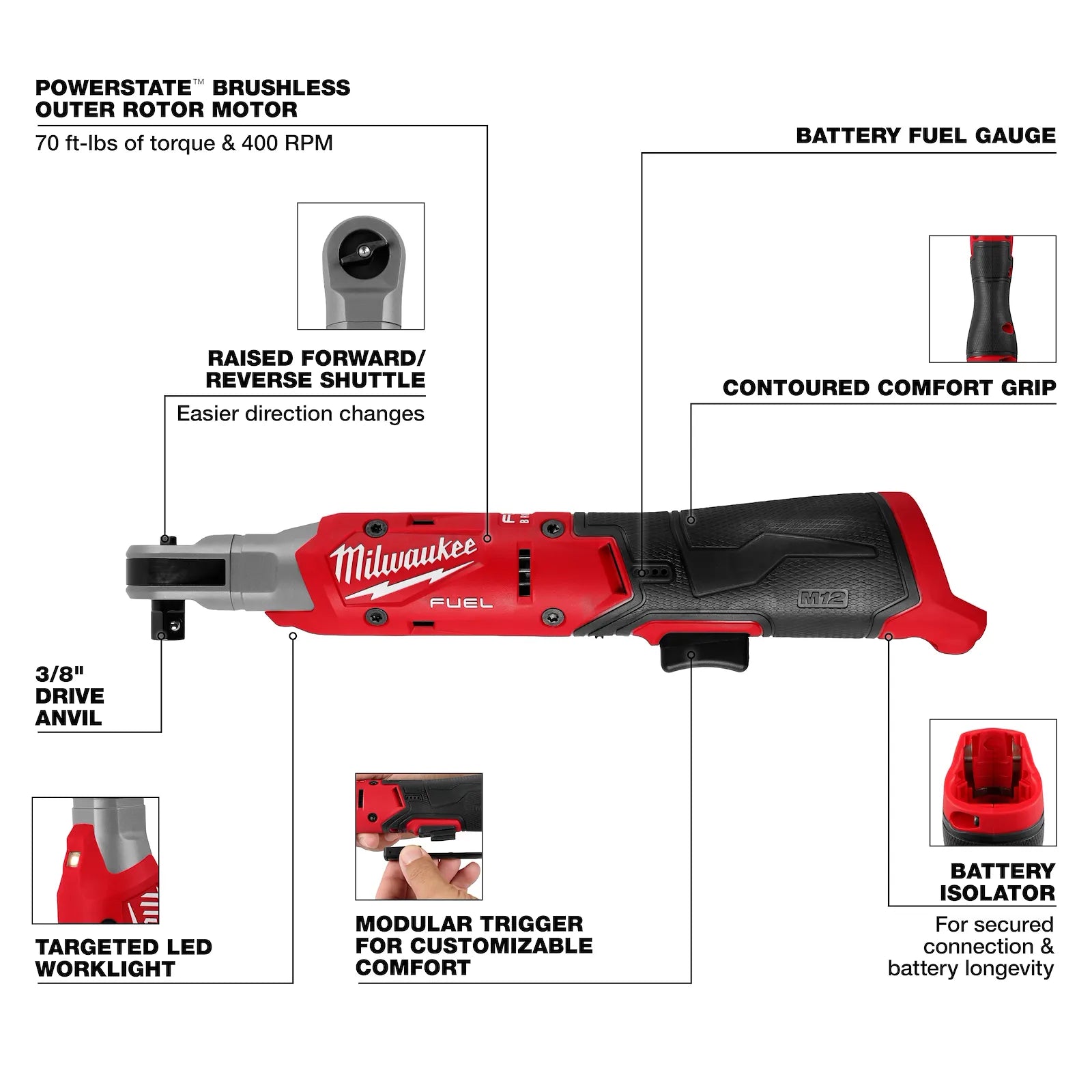 Milwaukee 3053-20 - M12 FUEL™ 3/8" Ratchet