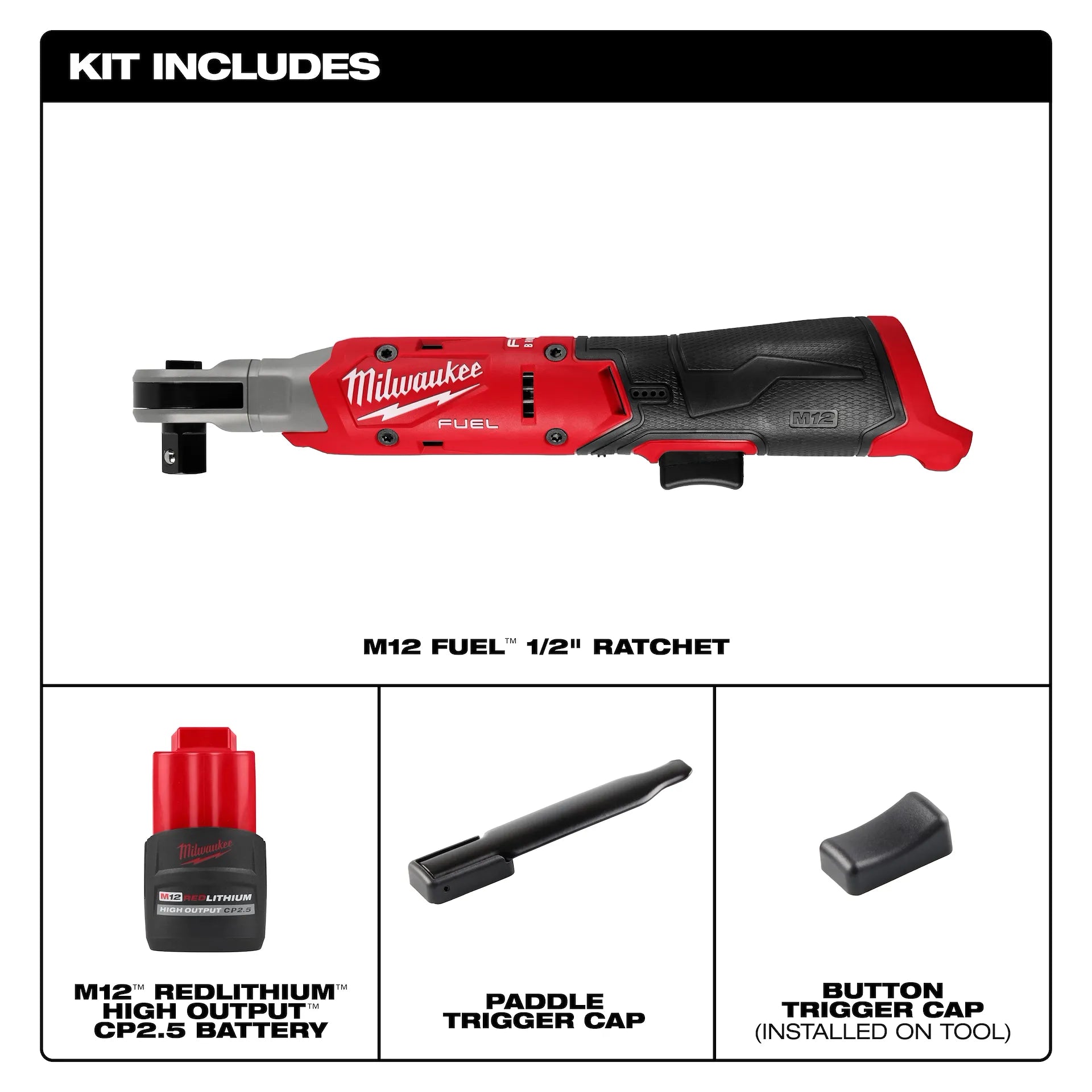 Milwaukee 3054-21 - M12 FUEL™ 1/2" Ratchet Kit