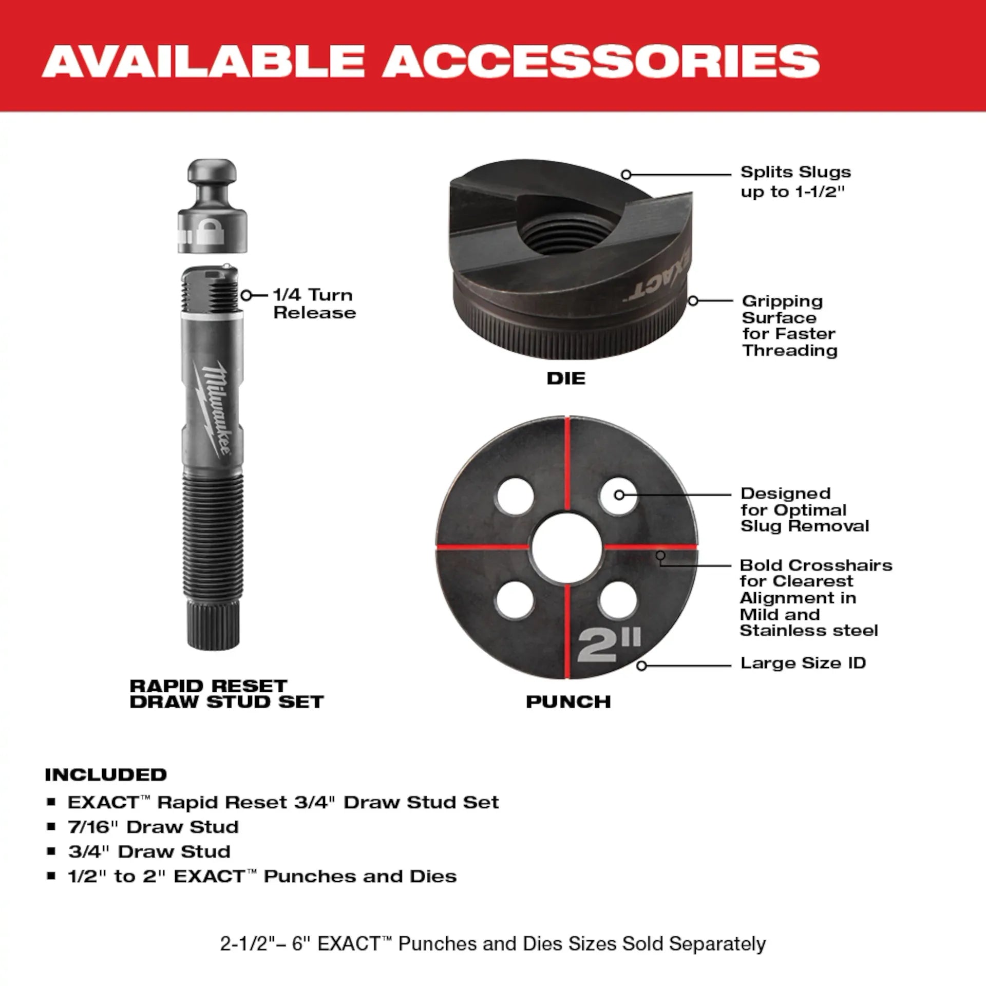 Milwaukee 2676-22 - M18™ FORCE LOGIC™ 10 Ton Knockout Tool 1/2" to 2" Kit