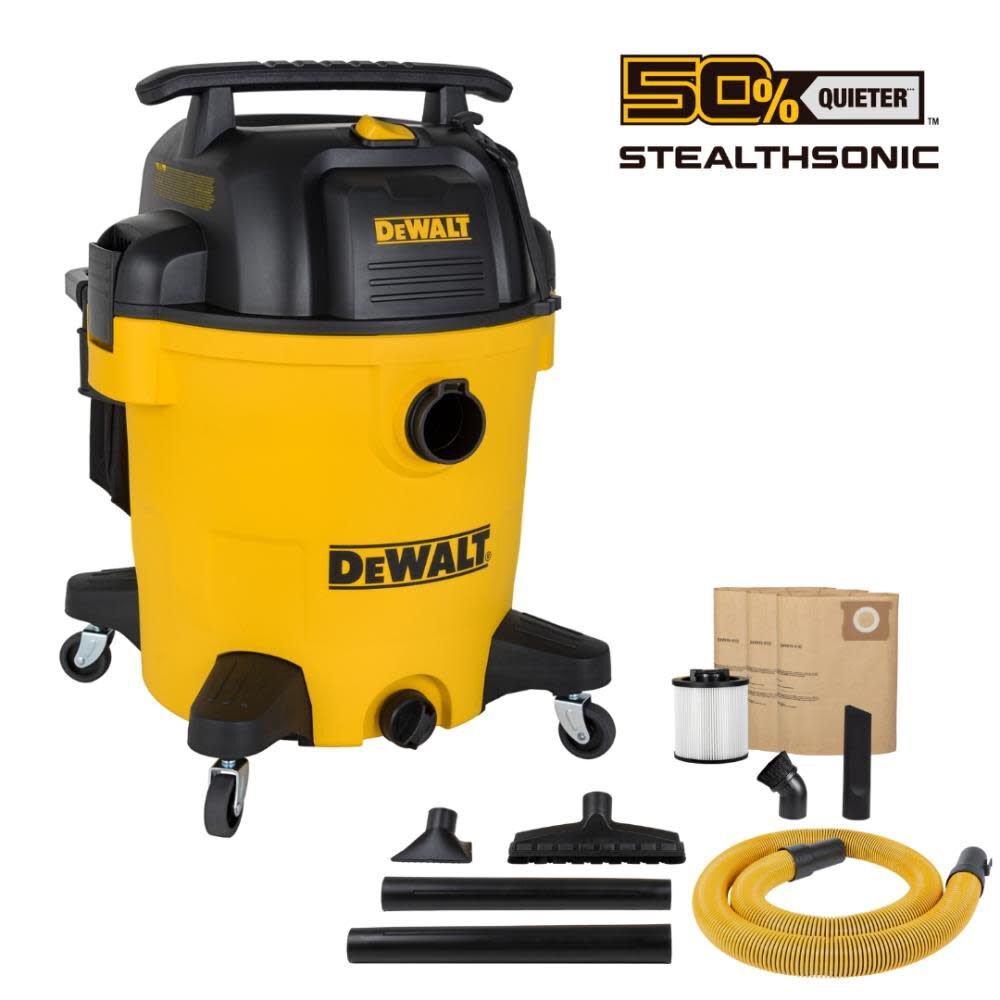 DEWALT DXV12P-QTA - 12 Gallon StealthSonic Wet/Dry Vacuum