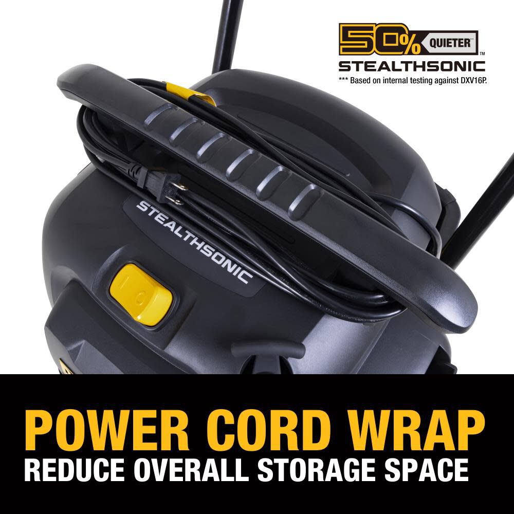 DEWALT DXV16P-QTA - 6.5 PHP 16-Gal Stealthsonic Quiet Vacuum
