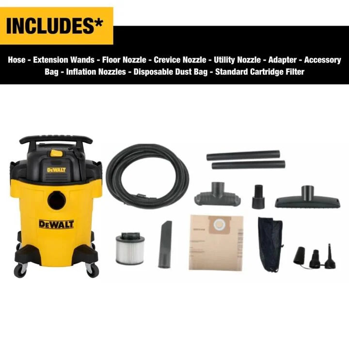 DEWALT DXV06PL - 6 Gallon Poly Wet/Dry Vacuum