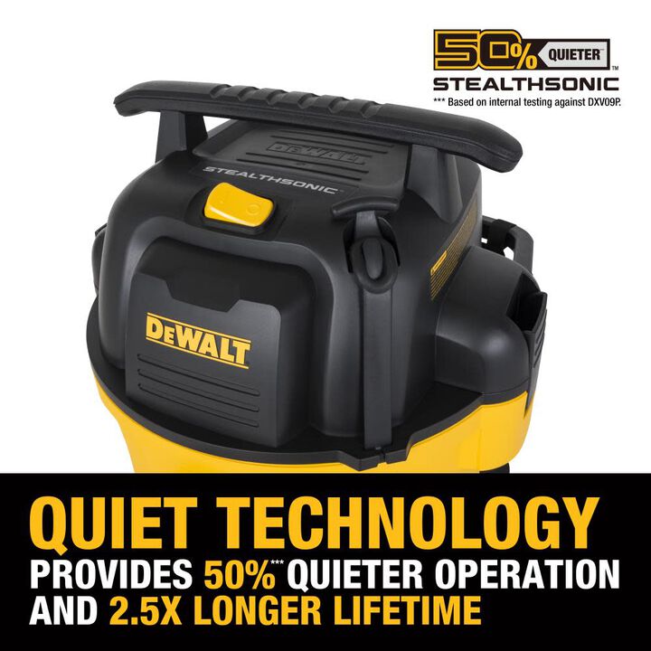DEWALT DXV09P-QTA - 9 Gallon Stealthsonic Wet/Dry Vacuum