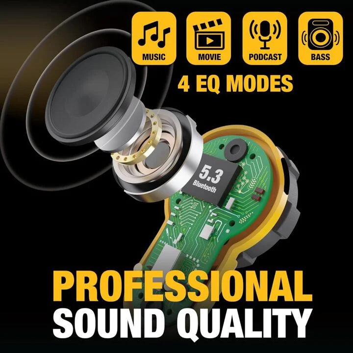 DEWALT DXMA1902097 - Jobsite Pro-X2 38 dB Wireless Earbuds with ANC and Charging Case