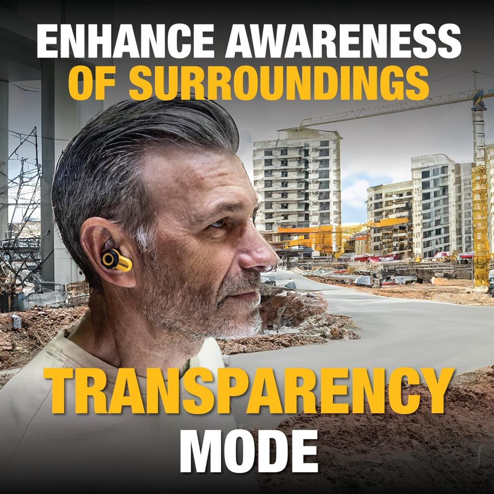 DEWALT DXMA1902097 - Jobsite Pro-X2 38 dB Wireless Earbuds with ANC and Charging Case