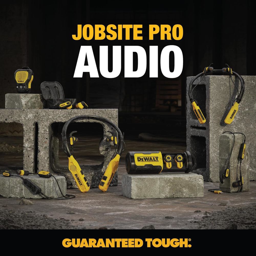 DEWALT DXMA1902097 - Jobsite Pro-X2 38 dB Wireless Earbuds with ANC and Charging Case