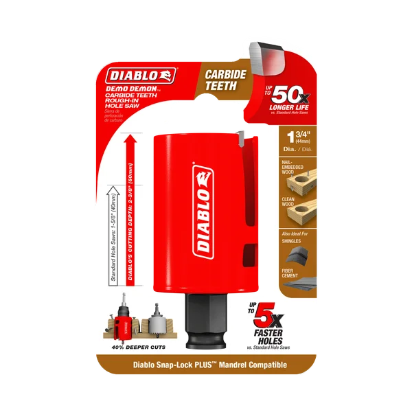 Diablo DHS1750CTR - 1-3/4" Demo Demon™ Carbide Teeth Rough-In Hole Saw