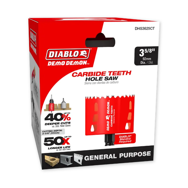 Diablo DHS3625CTR - 3-5/8" Demo Demon™ Carbide Teeth Rough-In Hole Saw