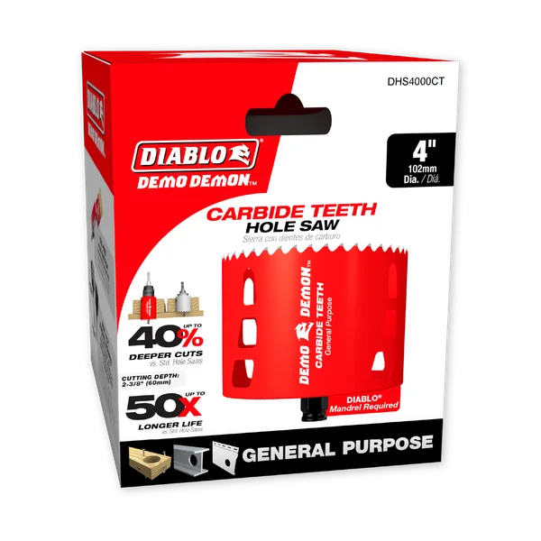 Diablo DHS4000CTR - 4" Demo Demon™ Carbide Teeth Rough-In Hole Saw