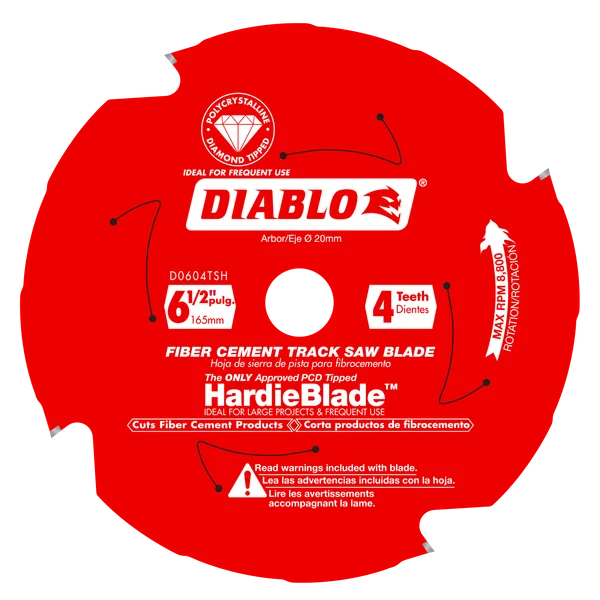 Diablo D0604TSH - 6-1/2" 4-Teeth Track Saw Blade for JamesHardie™ and Fiber Cement