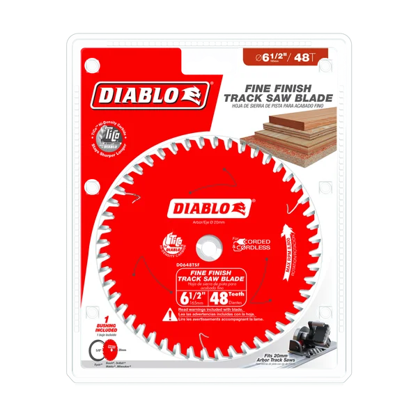 Diablo D0648TSF - 6-1/2" x 48-Teeth Track Saw Blade for Fine Finish and Plywood