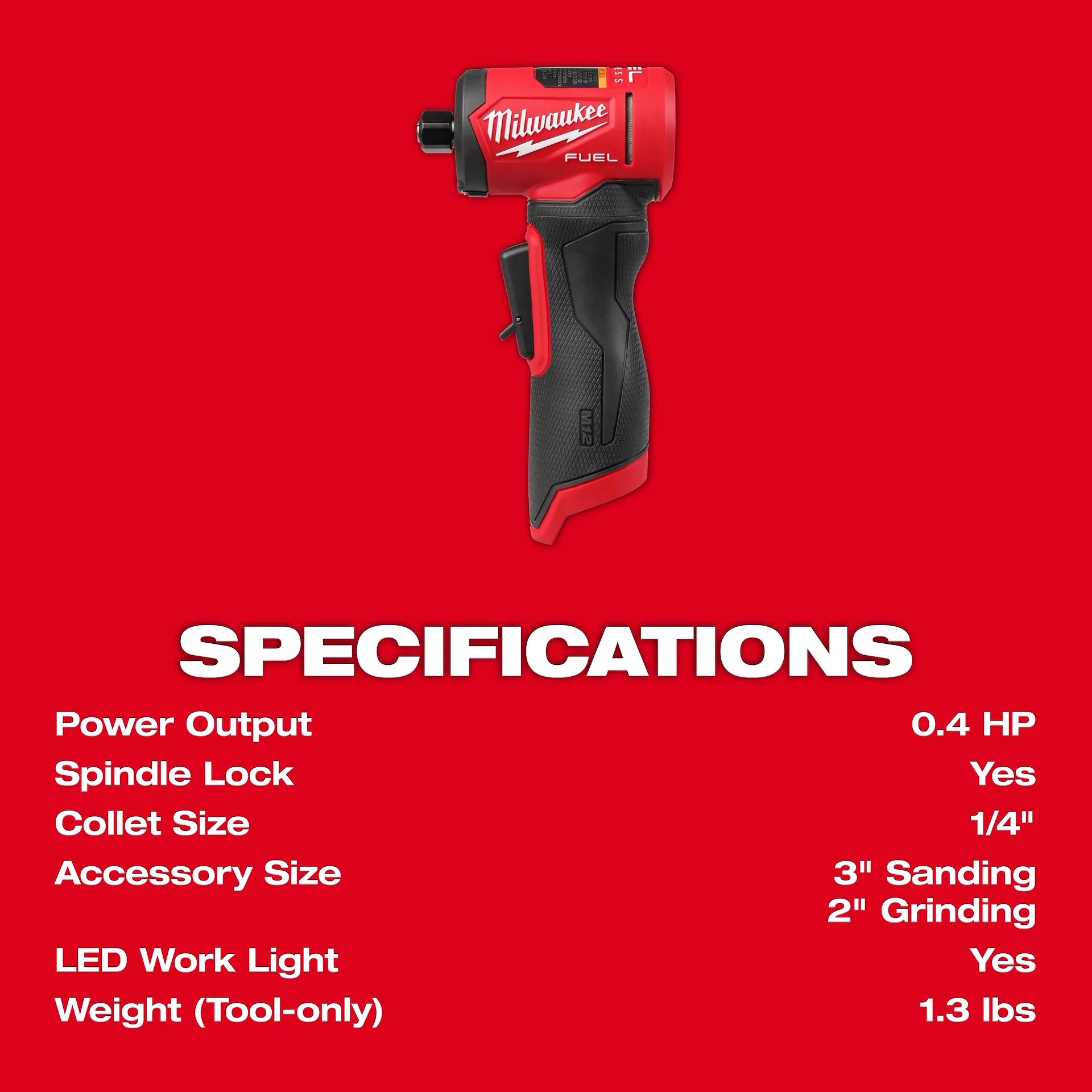 Milwaukee 3485-20 - M12 FUEL 1/4" Right Angle Die Grinder