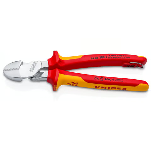 Knipex 7406200T - 8" 1,000V Insulated High Leverage Diagonal Cutter