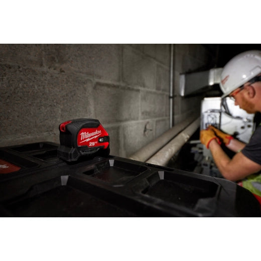 Milwaukee 48-22-0428 - 25ft Magnetic Tape Measure w/ Rechargeable 100L Light