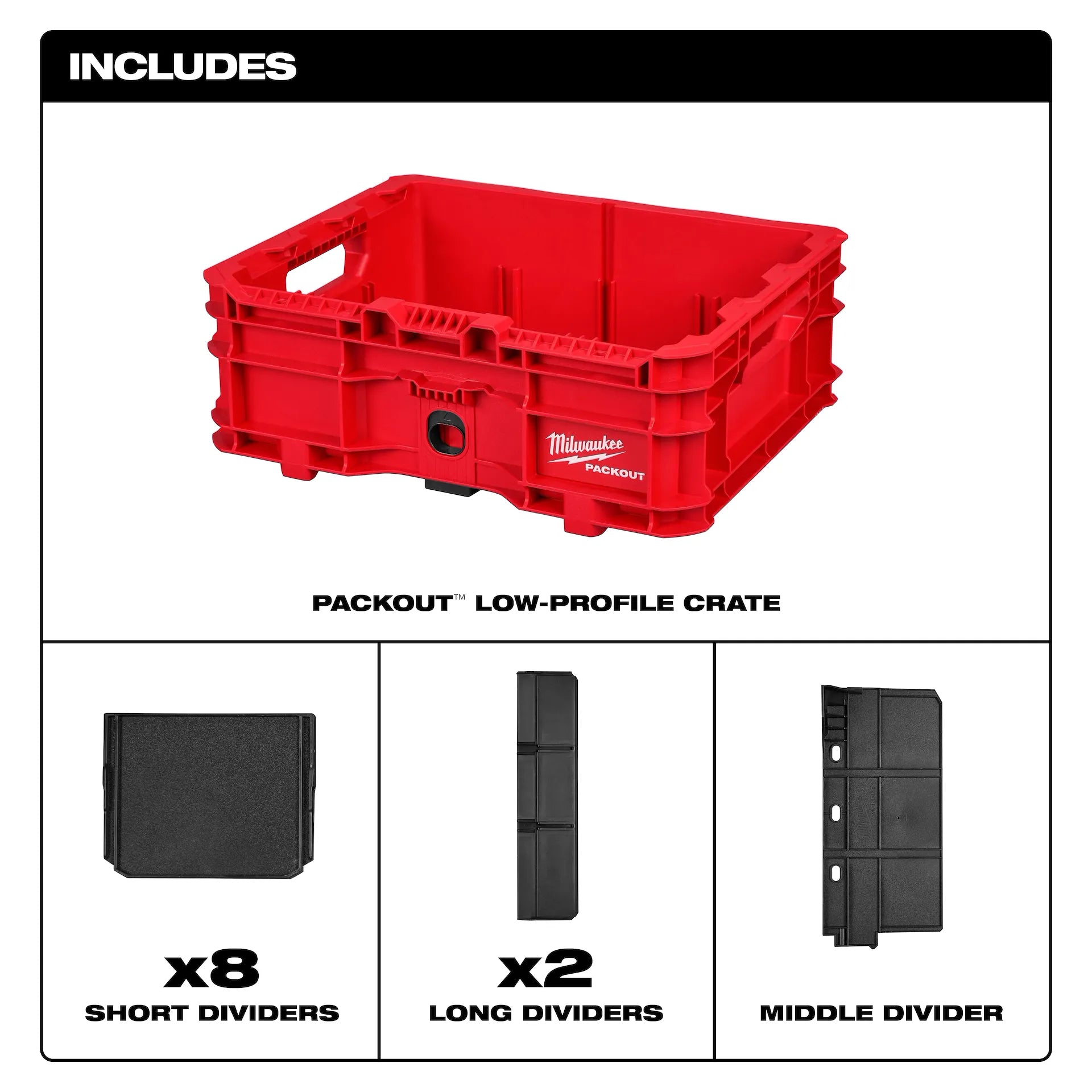 Milwaukee 48-22-8438 - PACKOUT™ Low-Profile Crate
