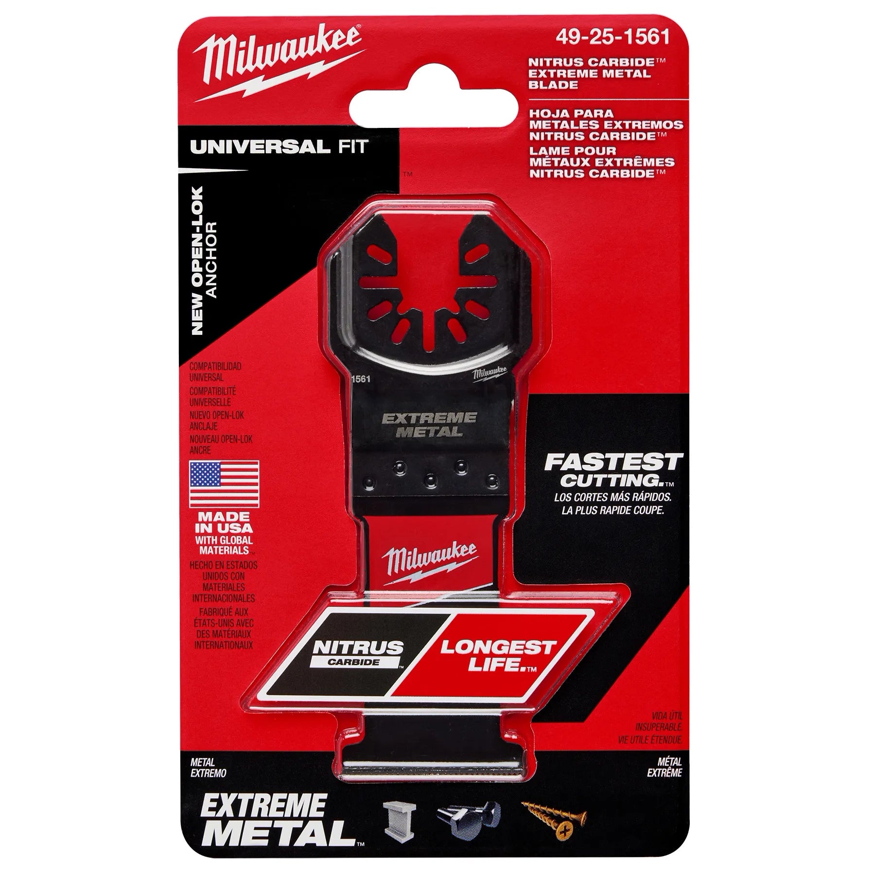 Milwaukee 49-25-1563 - NITRUS™ Carbide Extreme Metal Universal Fit Oscillating Multi-Tool Blades 3pc Kit