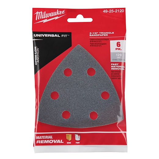Milwaukee 49-25-2120 - 3-1/2" Triangle Sandpaper 120grit 6pk
