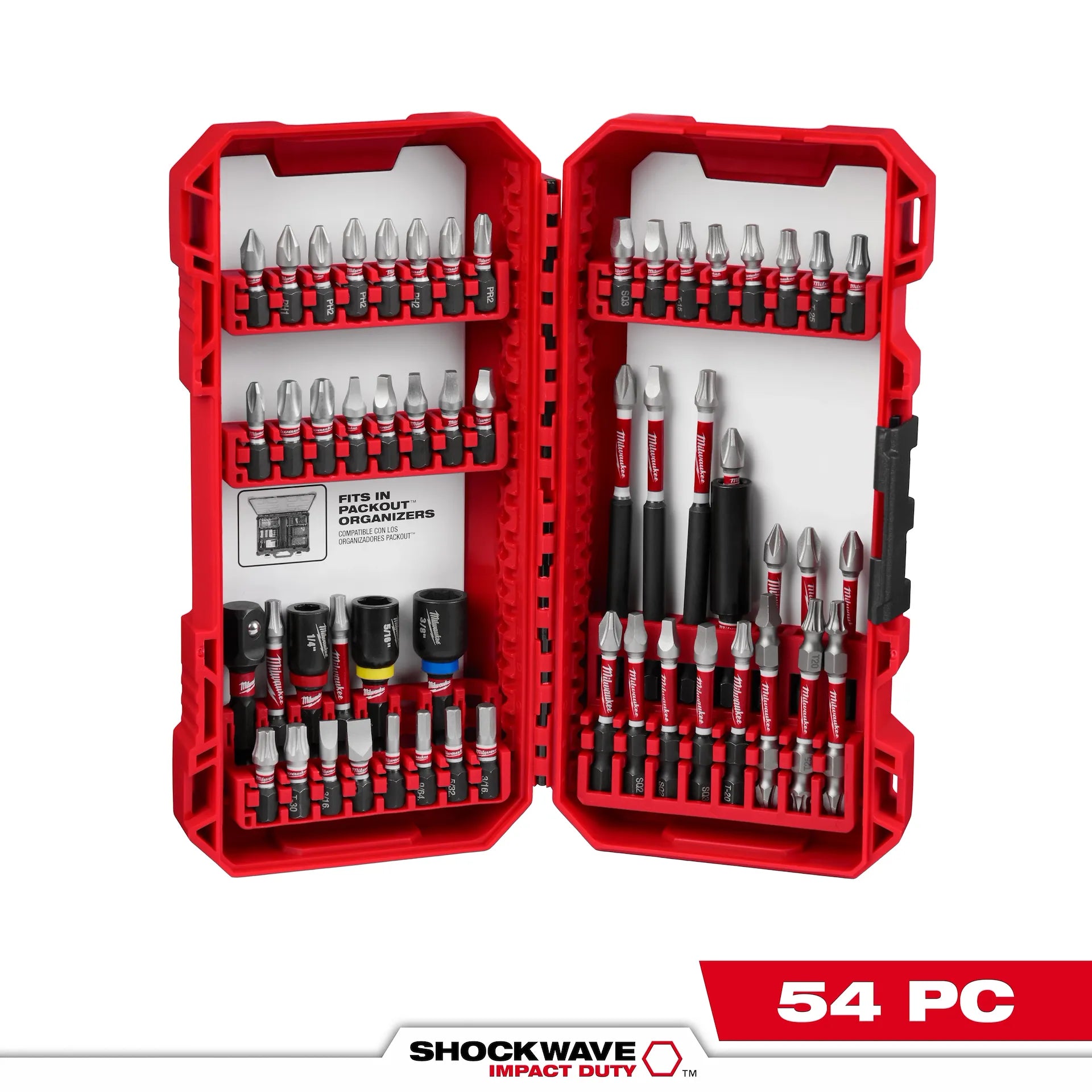 Milwaukee 48-32-4010 - 54PC SHOCKWAVE Impact Duty Driver Bit Set