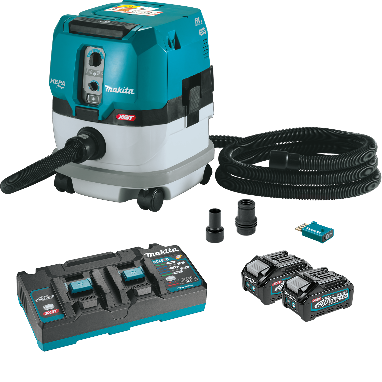 Makita GCV02PMU - 40V max XGT® Brushless Cordless 2.1 Gallon HEPA Filter Dry Dust Extractor Kit