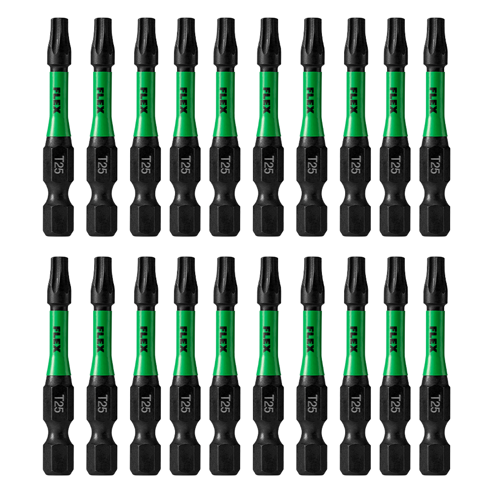 FLEX FA101006-20 - IMPACKS 20 pc 2" T25 Impact Driver Bits