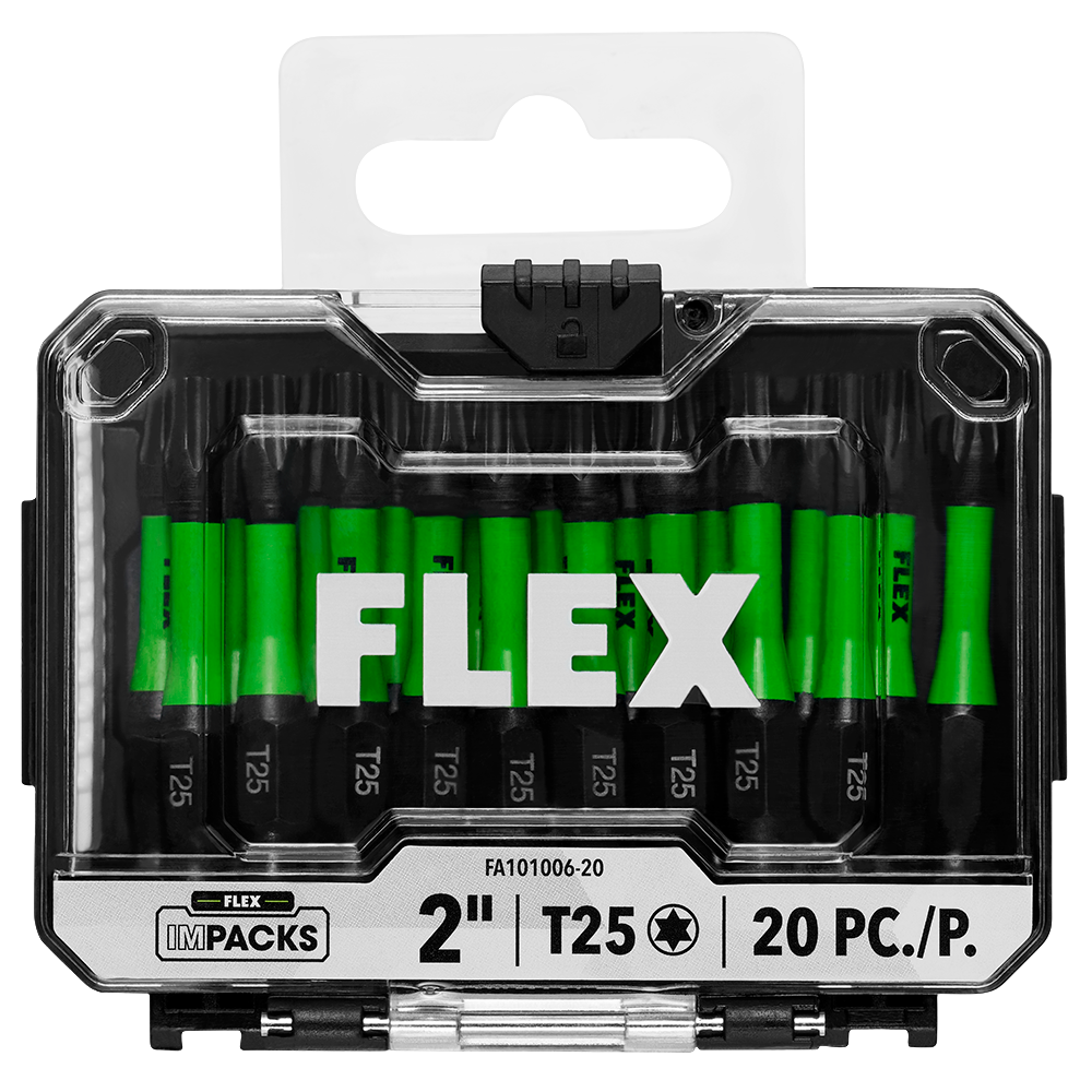 FLEX FA101006-20 - IMPACKS 20 pc 2" T25 Impact Driver Bits