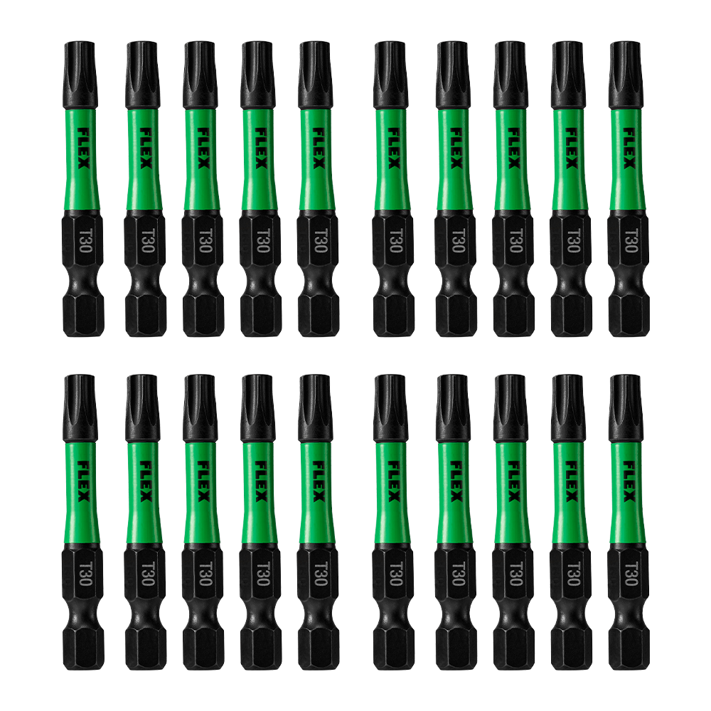 FLEX FA101008-20 - IMPACKS 20 pc 2" T30 Impact Driver Bits