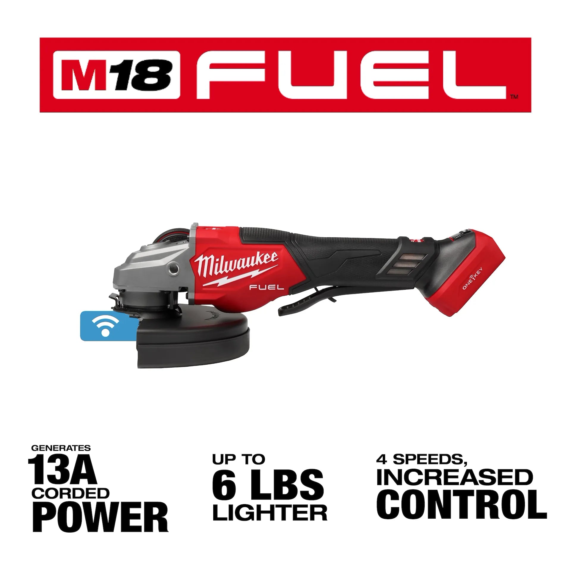 Milwaukee 3674-20 - M18 FUEL™ 4-1/2"-7" Variable Speed Braking Grinder, Paddle Switch w/ ONE-KEY™