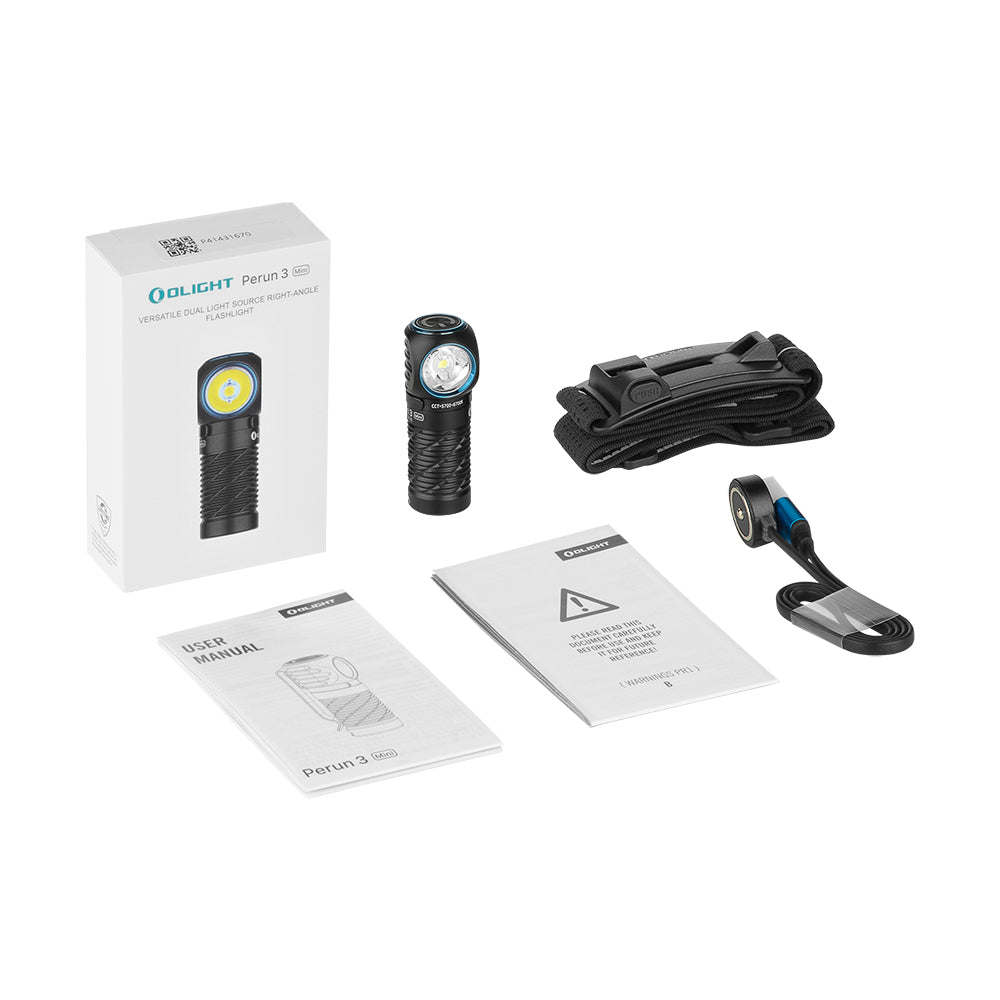 Olight Perun 3 Mini Headlamp & Flashlight - Black