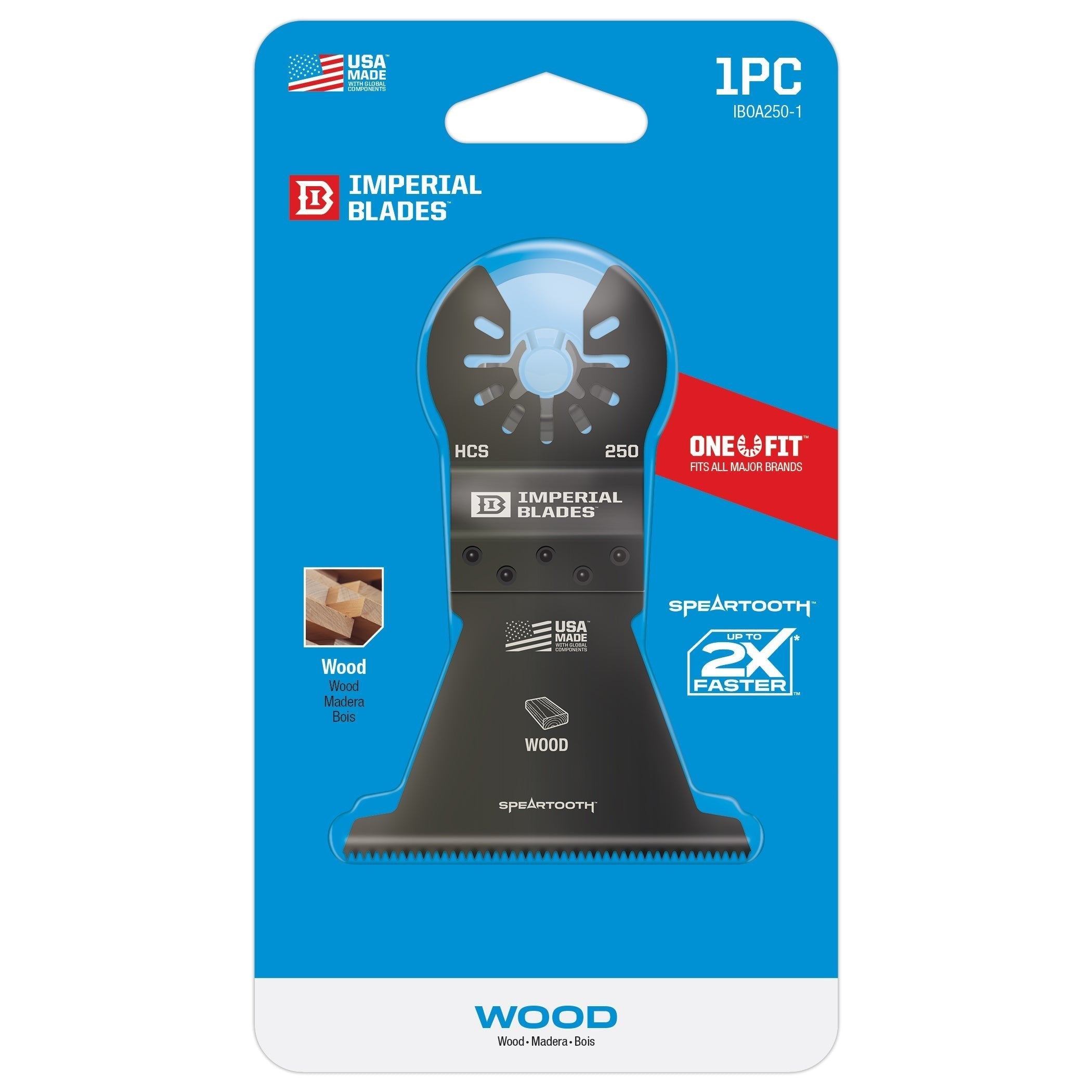 Milwaukee IBOA250-1 - Imperial Blades IBOA250-1 One Fit™ 2-1/2" Speartooth Fast Cut Wood Blade, 1PC IMPERIAL