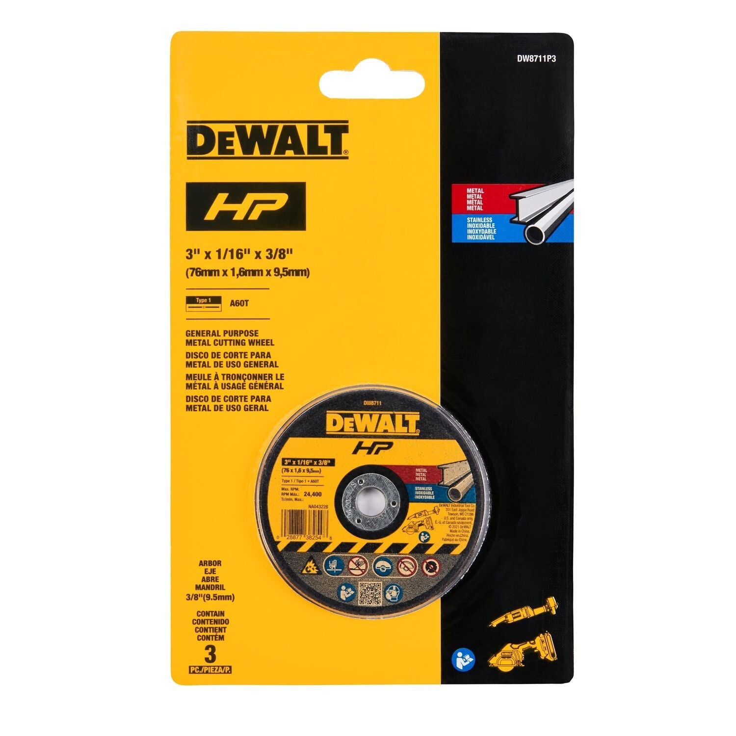 DEWALT DW8711P3-3In Bonded Cutting Wheel 3Pack - Wise Line Tools