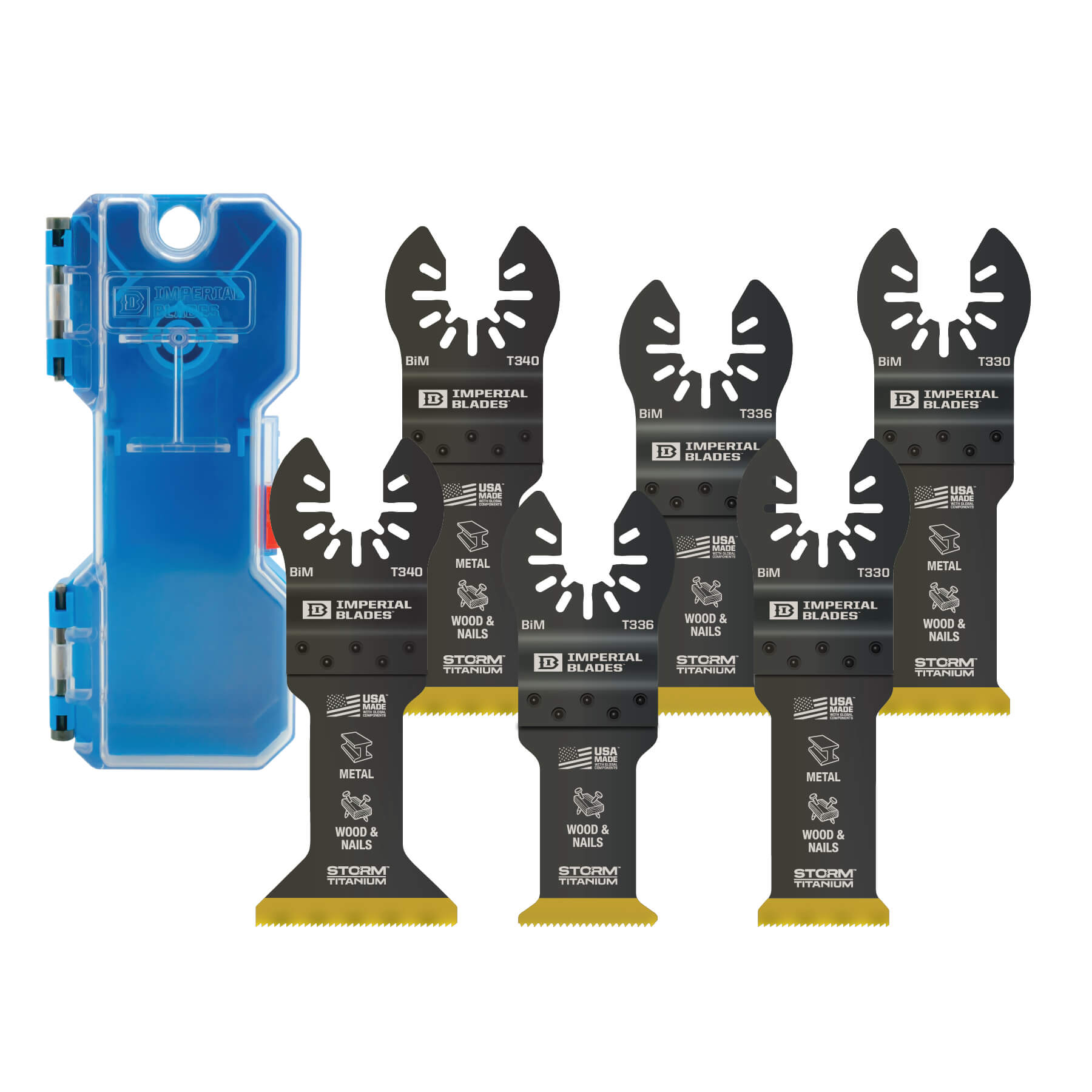 Milwaukee IBOATV-6 - Imperial Blades IBOATV-6 One Fit™ Storm Titanium Metal/Wood Variety Pack, 6PC + Free Case IMPERIAL